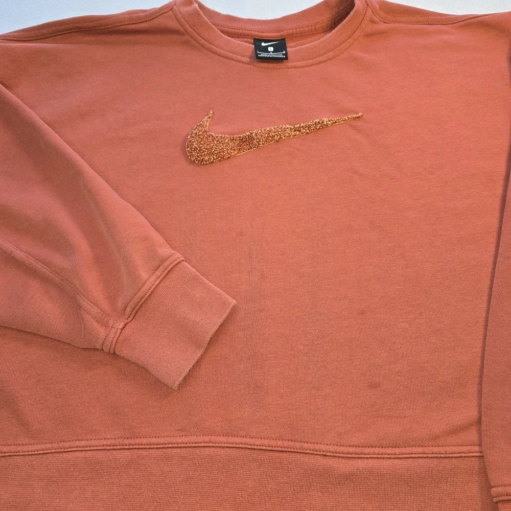 Nike‎ Sportswear Women's L Cropped Sweatshirt Burnt Orange Boxy Gorpcore...